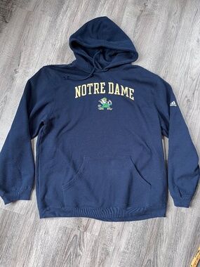 Adidas Notre Dame Fighting Irish Hoodie Mens 2XL navy NCAA Hooded Sweatshirt xxl